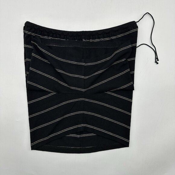 Vince Size Medium Black Knit Double Chalk Stripe Drawstring Lounge Shorts NWT - Picture 9 of 9